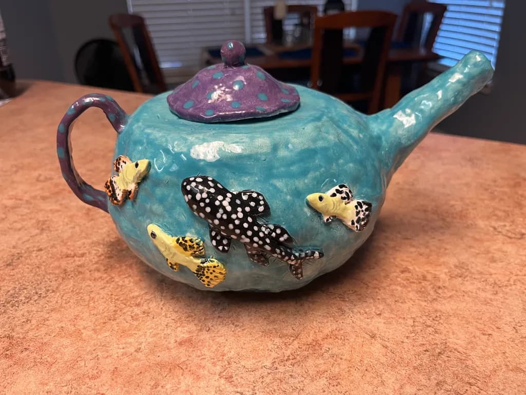 Blue Fish Teapot