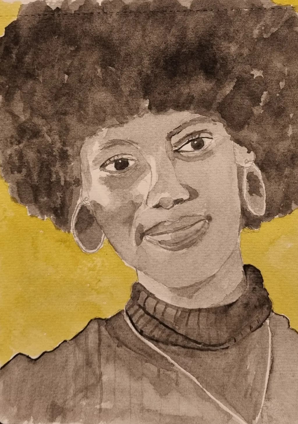 Sepia Afro Portrait