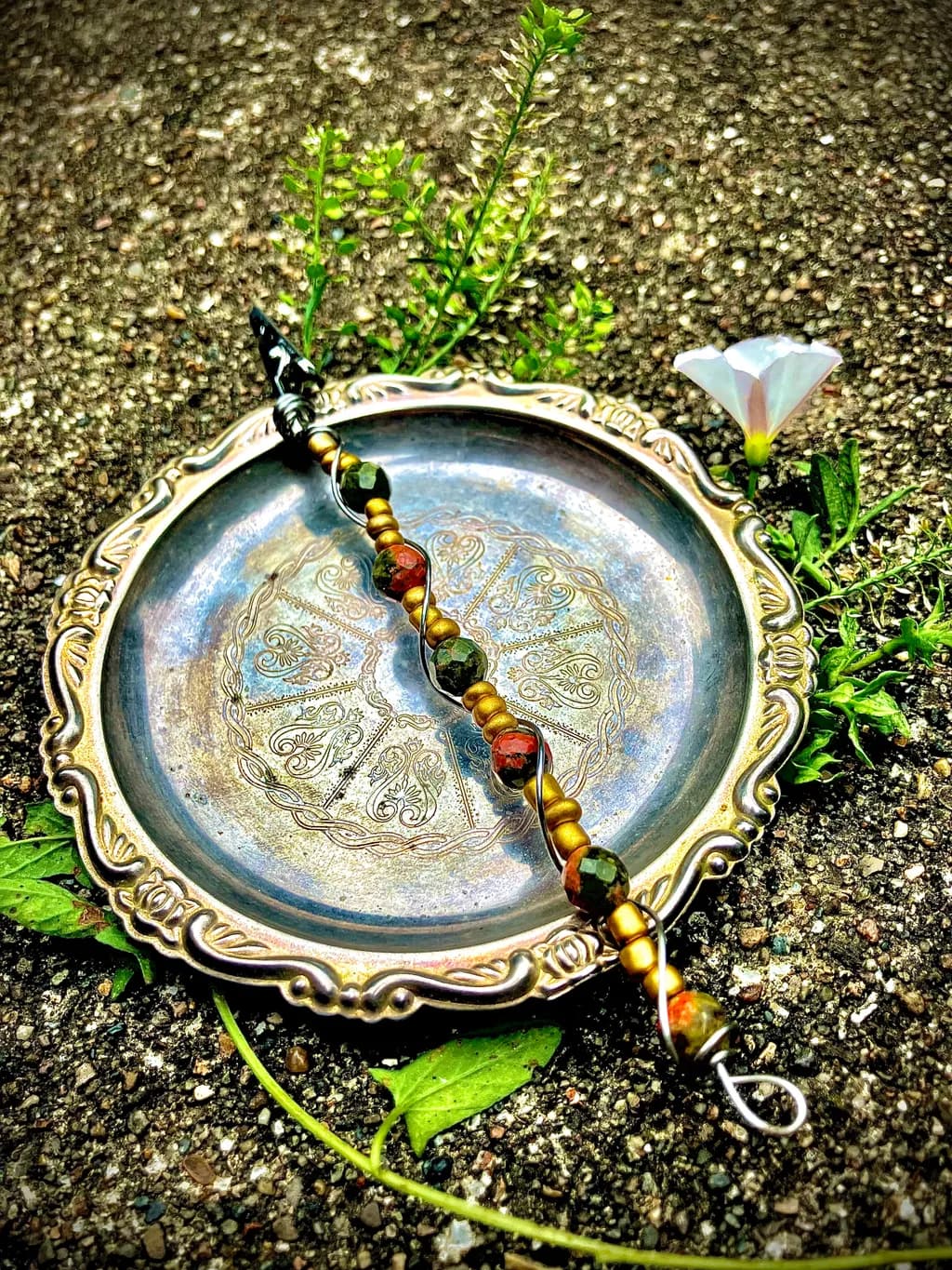 Beaded Metal Dish