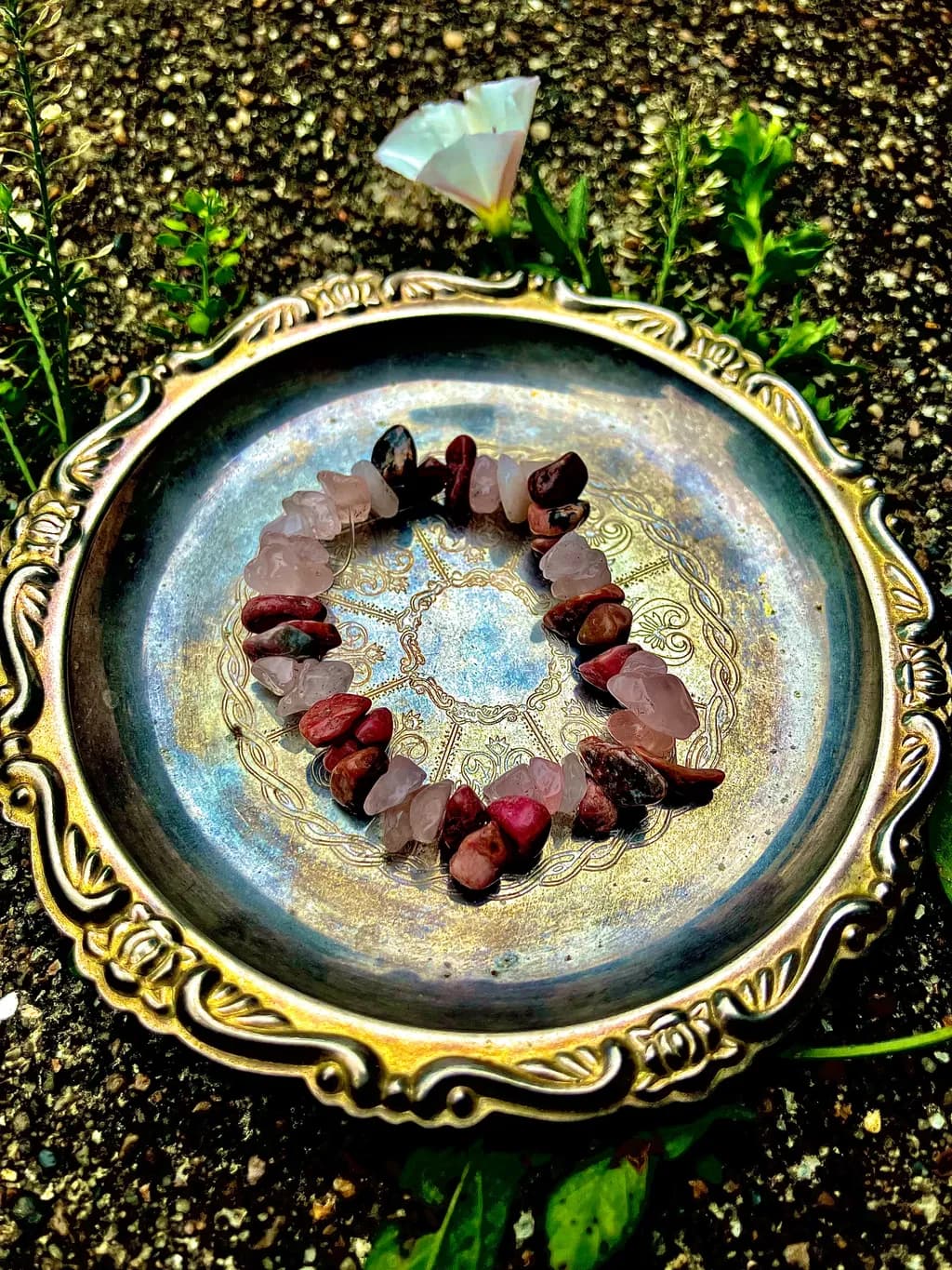 Stone Bracelet on Ornate Tray