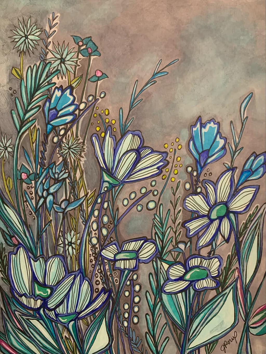 Graphic Floral Arrangement