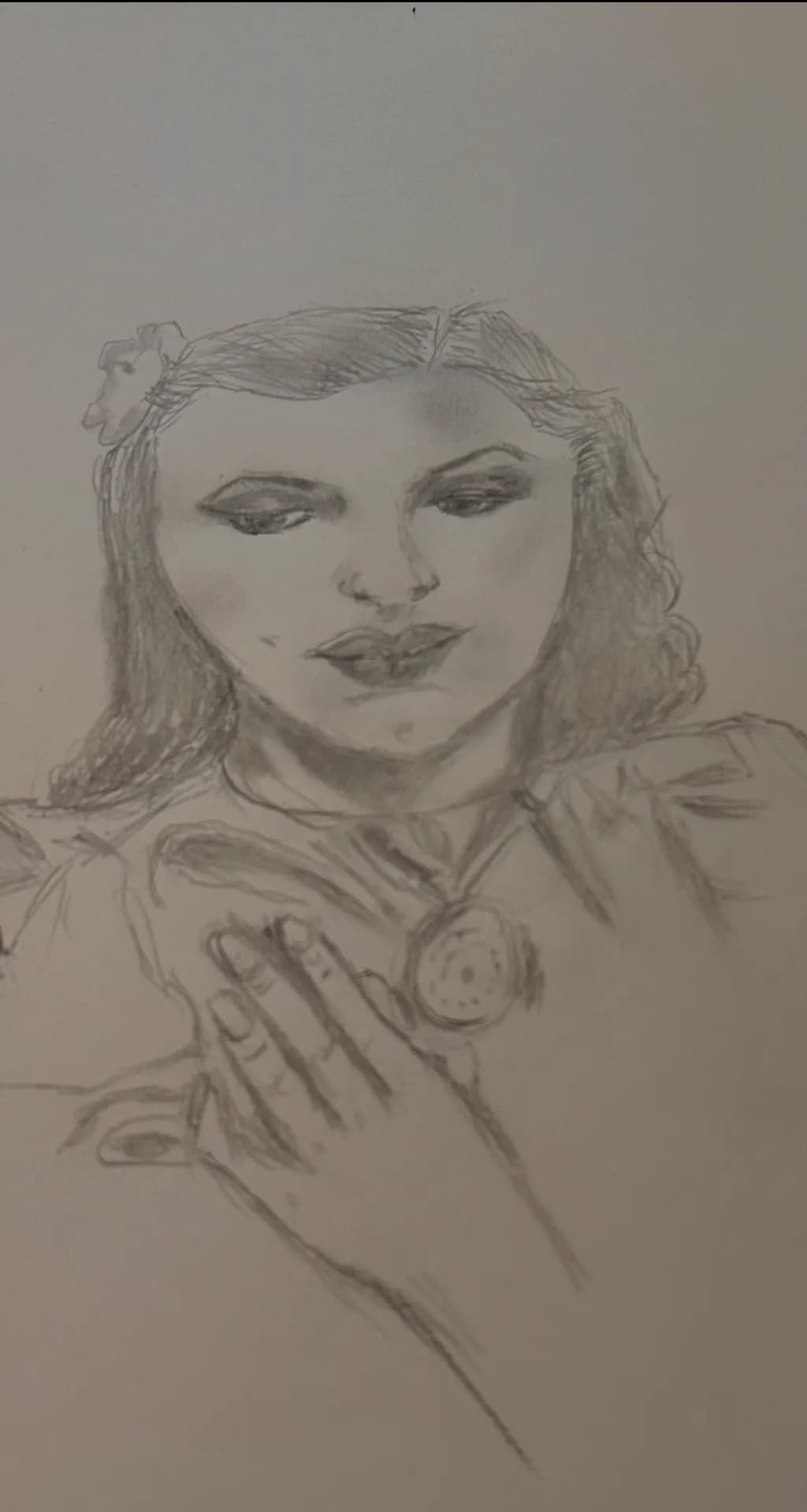 Woman with Flower and Hand