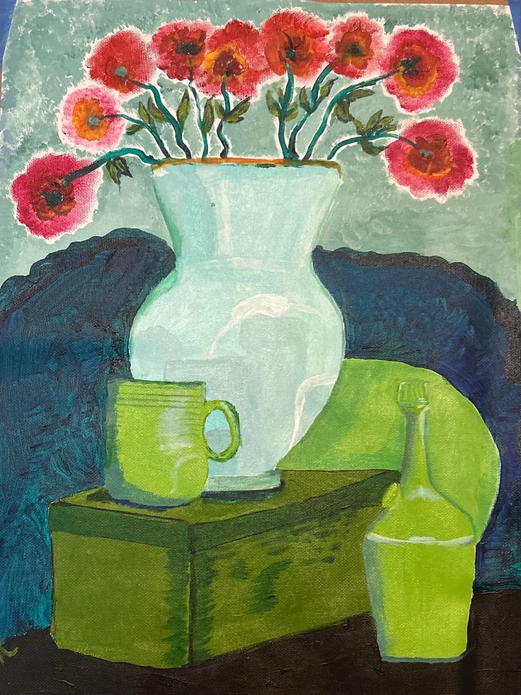 Red Flowers and Green Vessels