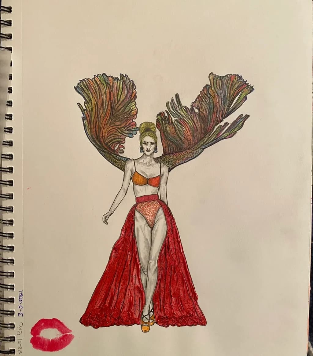 Winged Fashion Model