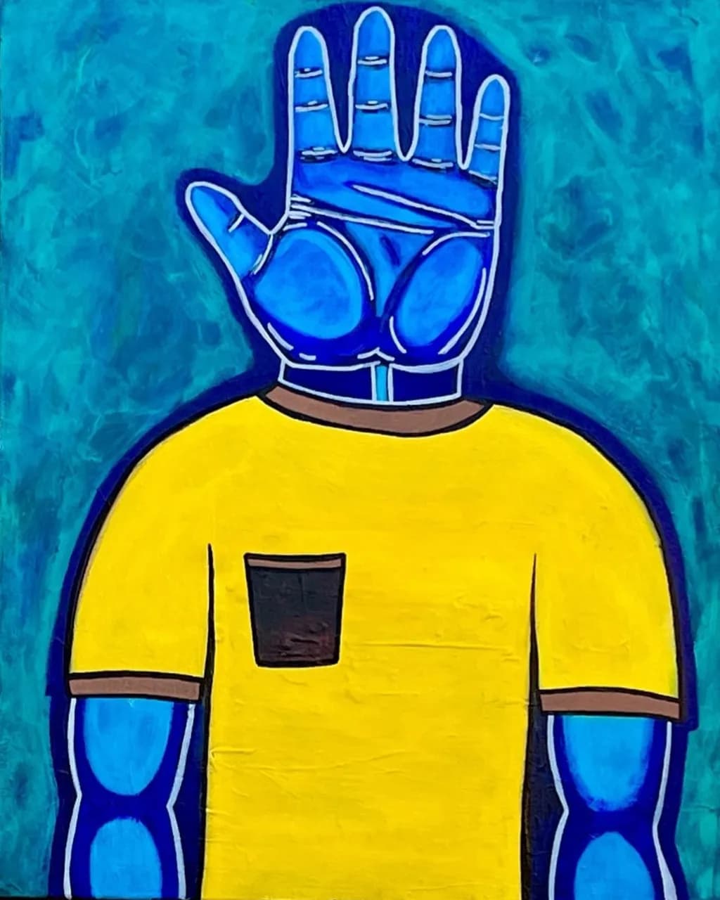 Blue Hand Figure