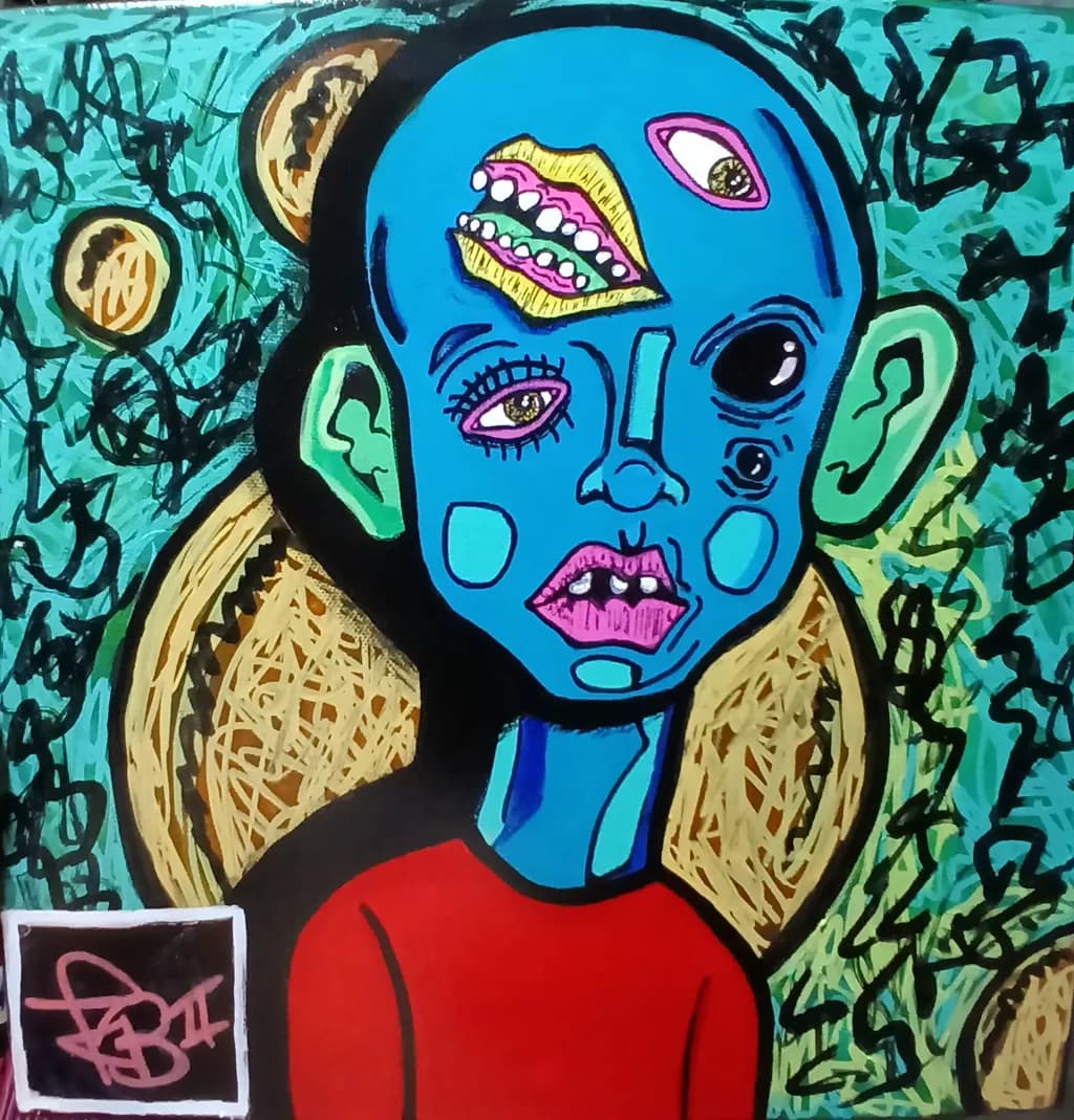 Blue Face Abstract