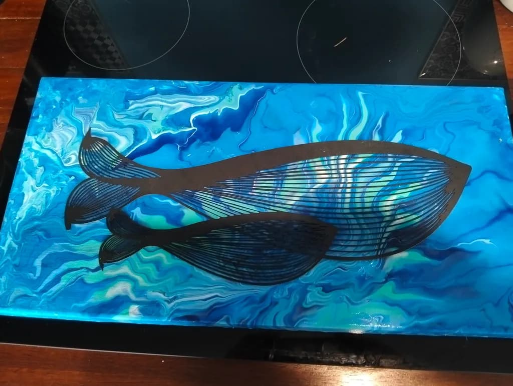 Abstract Fish on Blue Flow