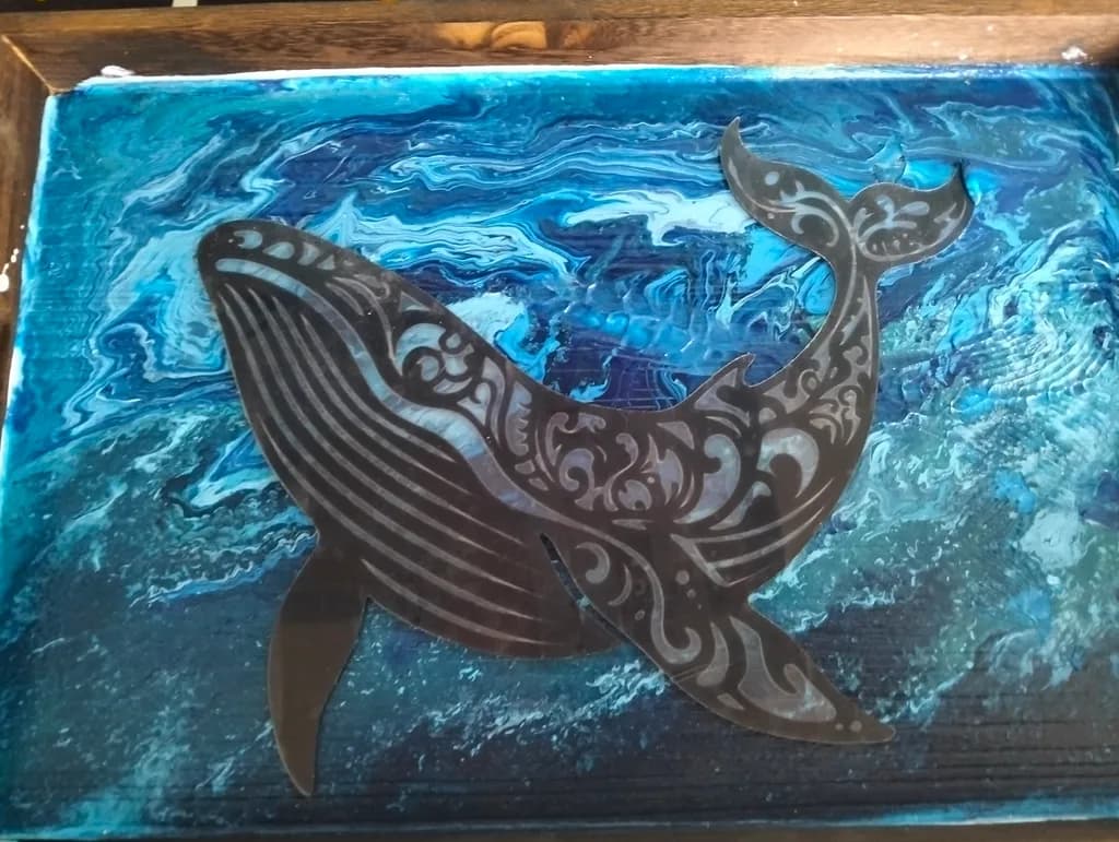 Decorated Whale in Ocean