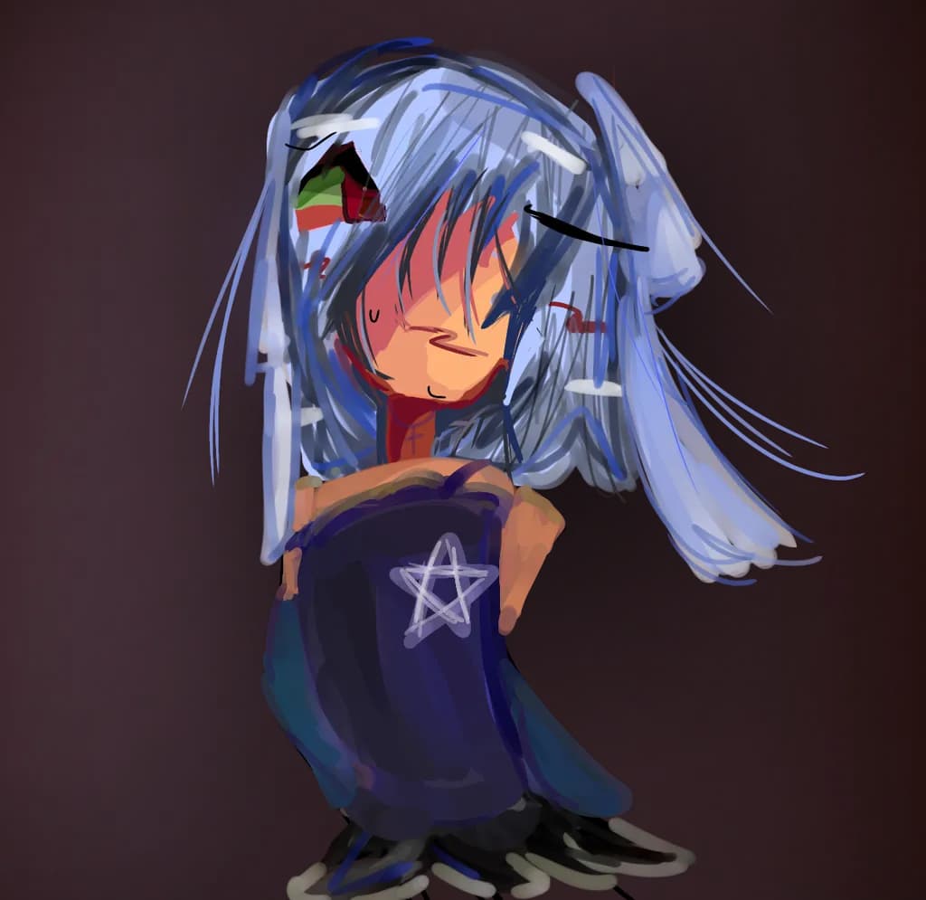 Blue-Haired Figure
