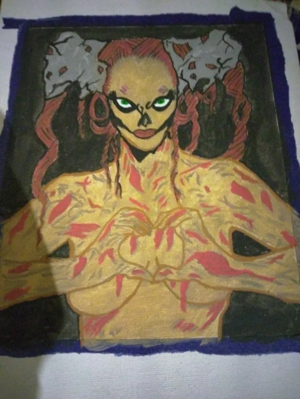 Fiery Figure with Heart Gesture