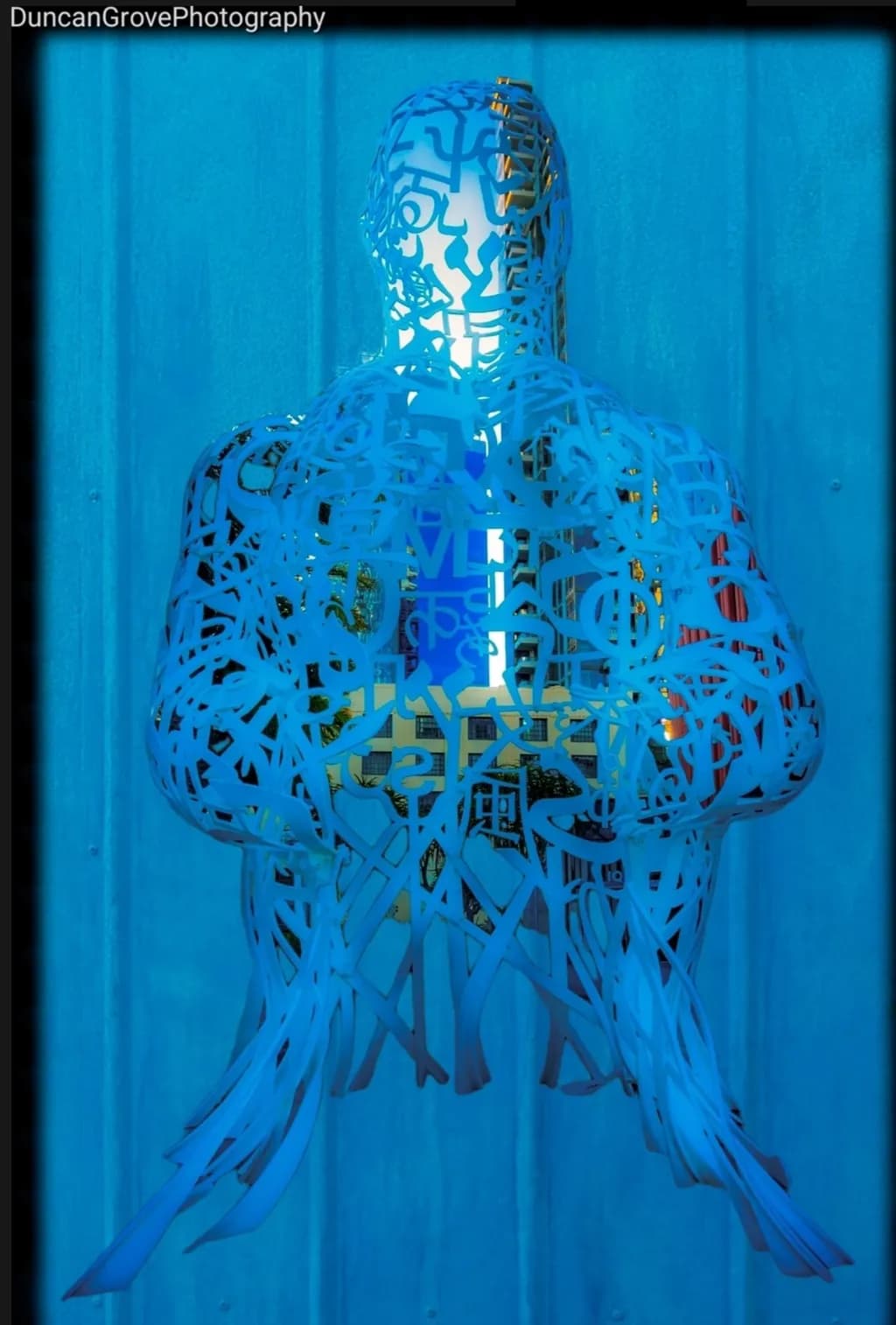 Blue Letter Sculpture