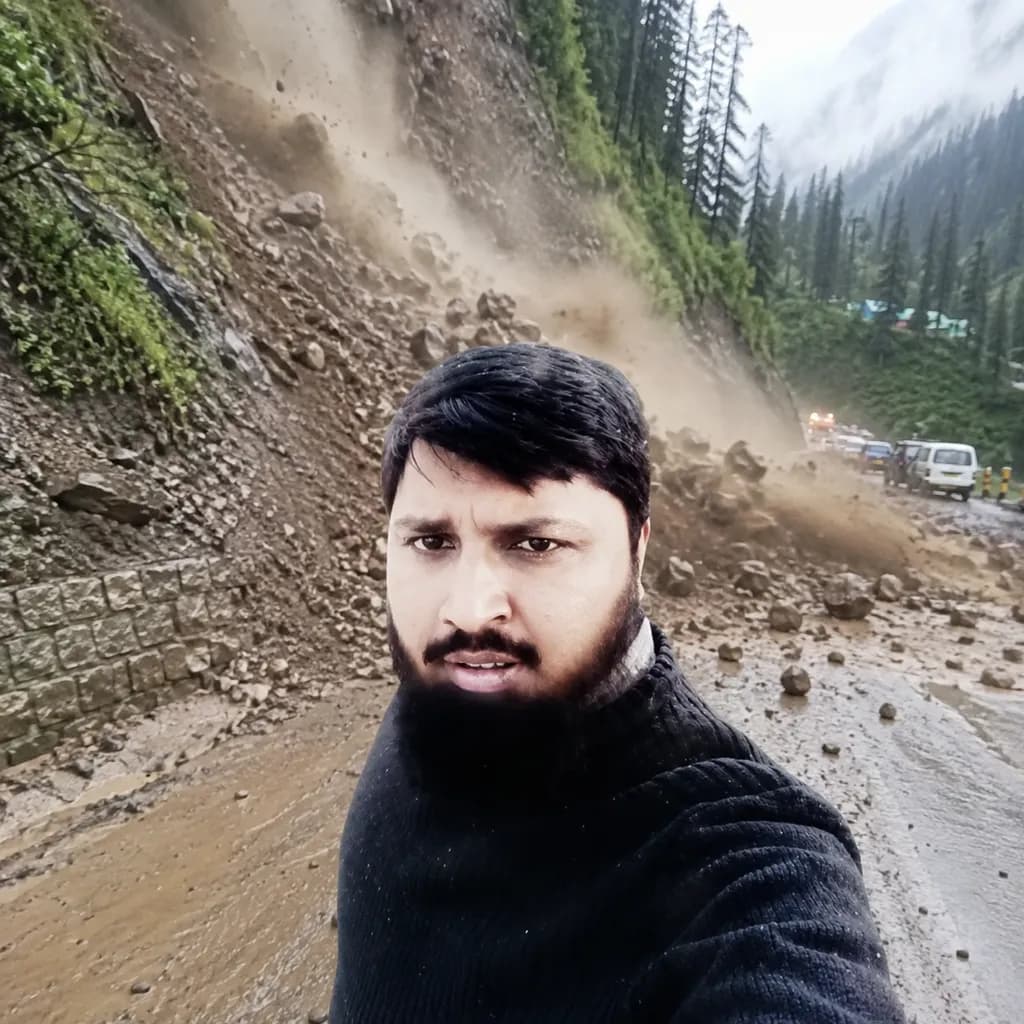 Mountain Landslide Scene