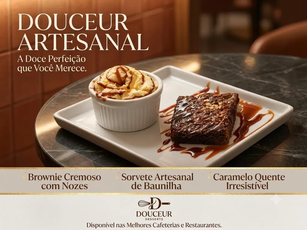 Artisanal Brownie & Vanilla Dessert
