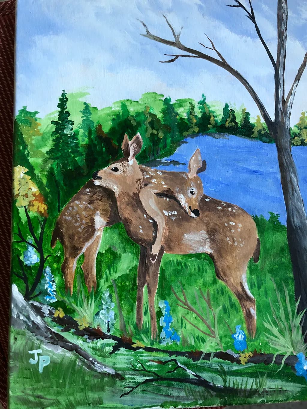 Deer by the Forest Lake