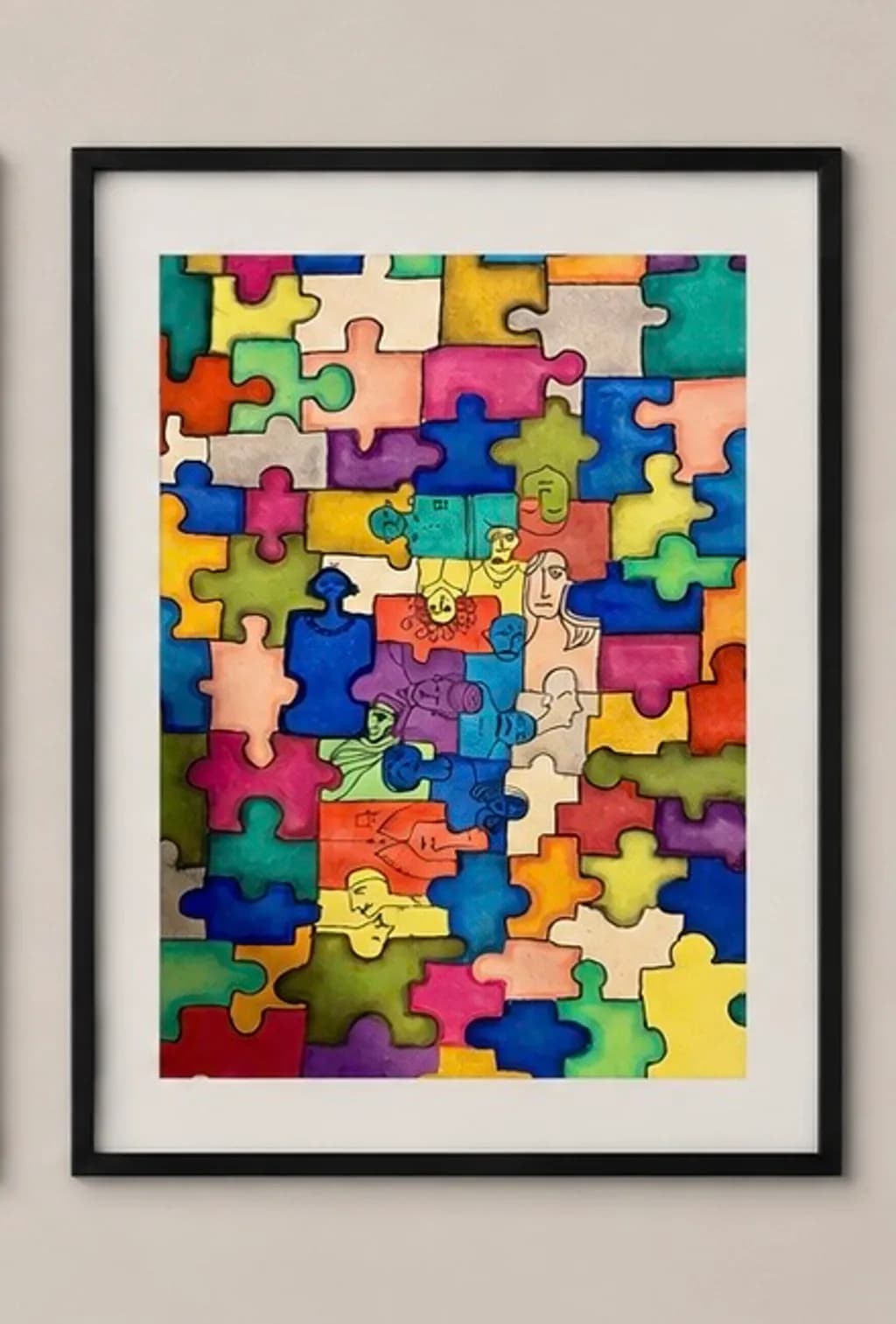 Colorful Puzzle Faces
