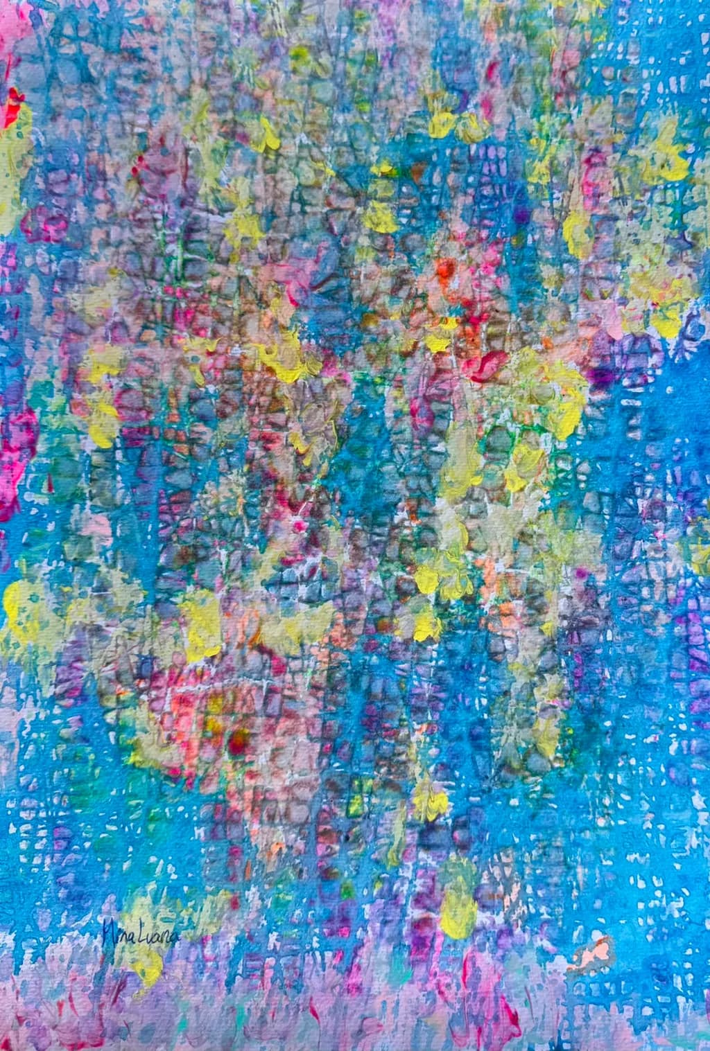 Cartography of Light - Blue Grid Mosaic