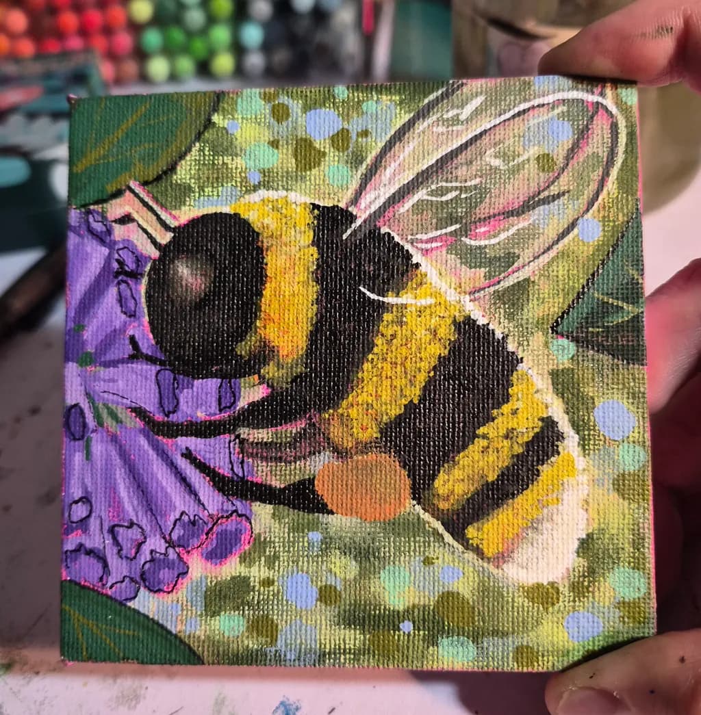 Bee on Purple Flower