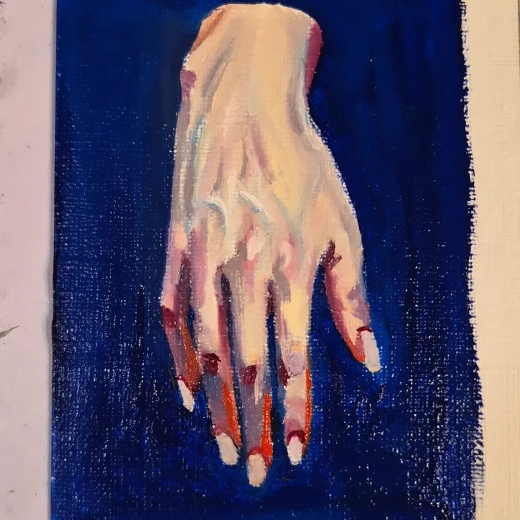 Hand Study on Blue