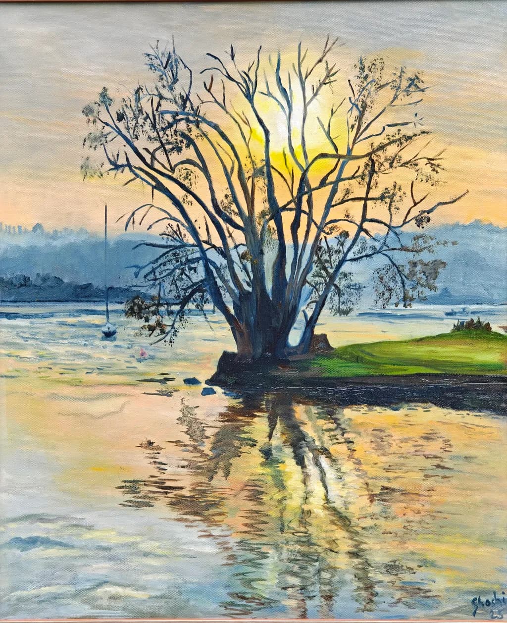 Sunset Tree Reflection