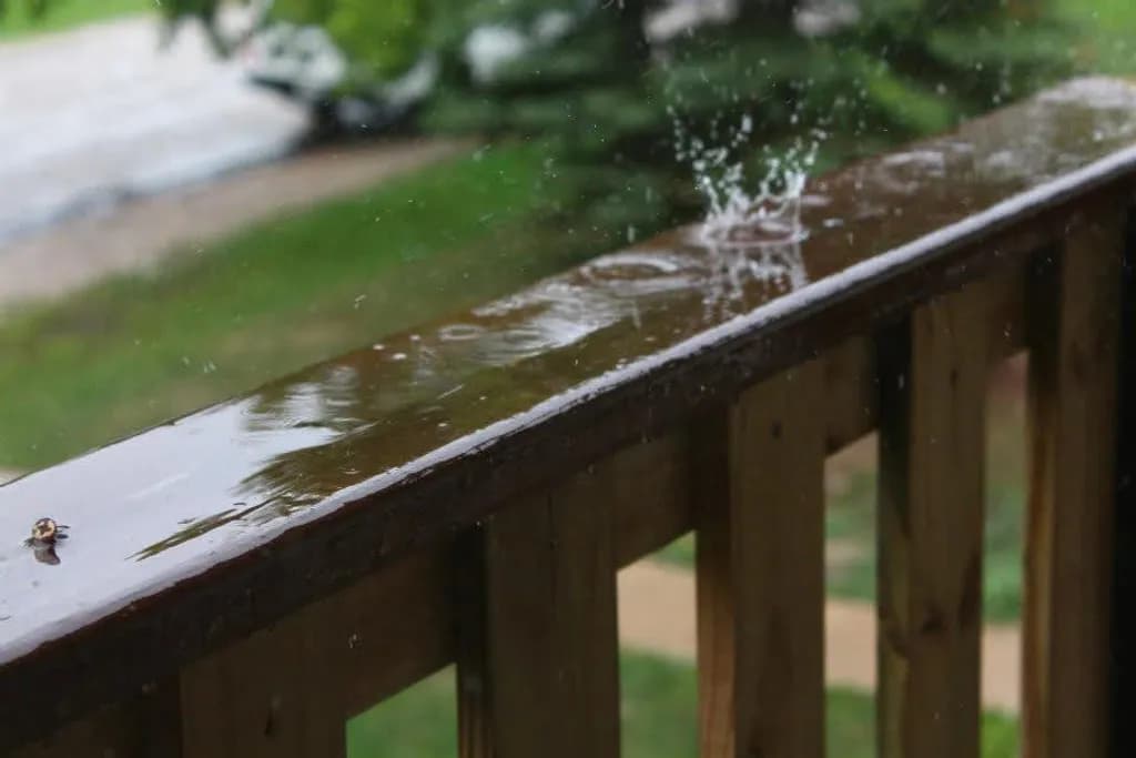 Rain on Railing