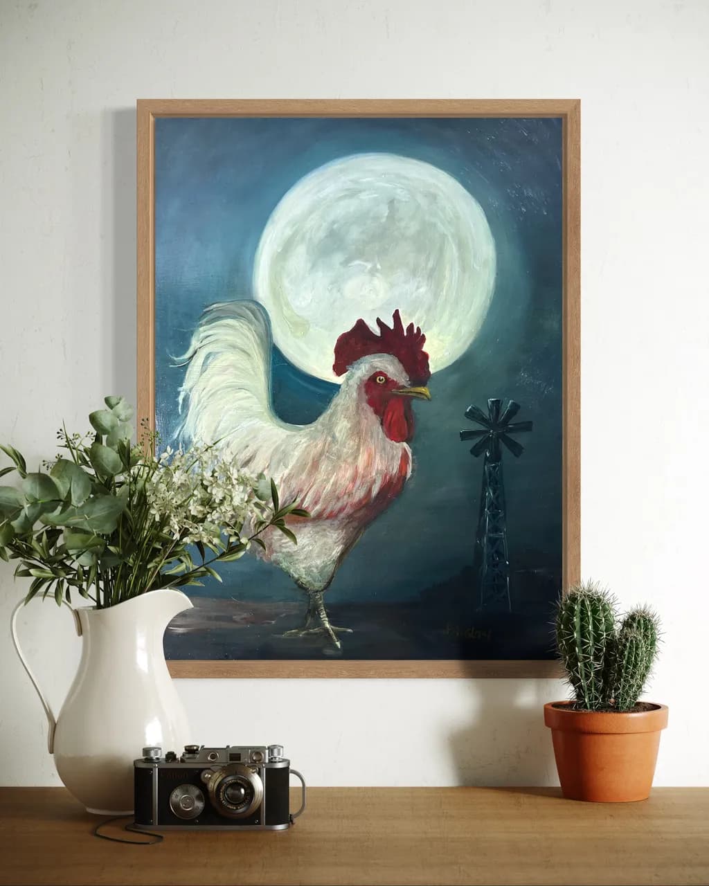 Moonlit Rooster