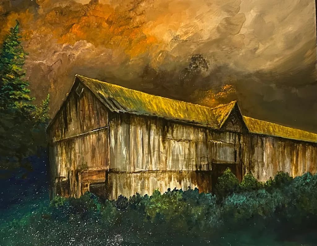 Rustic Barn at Dusk