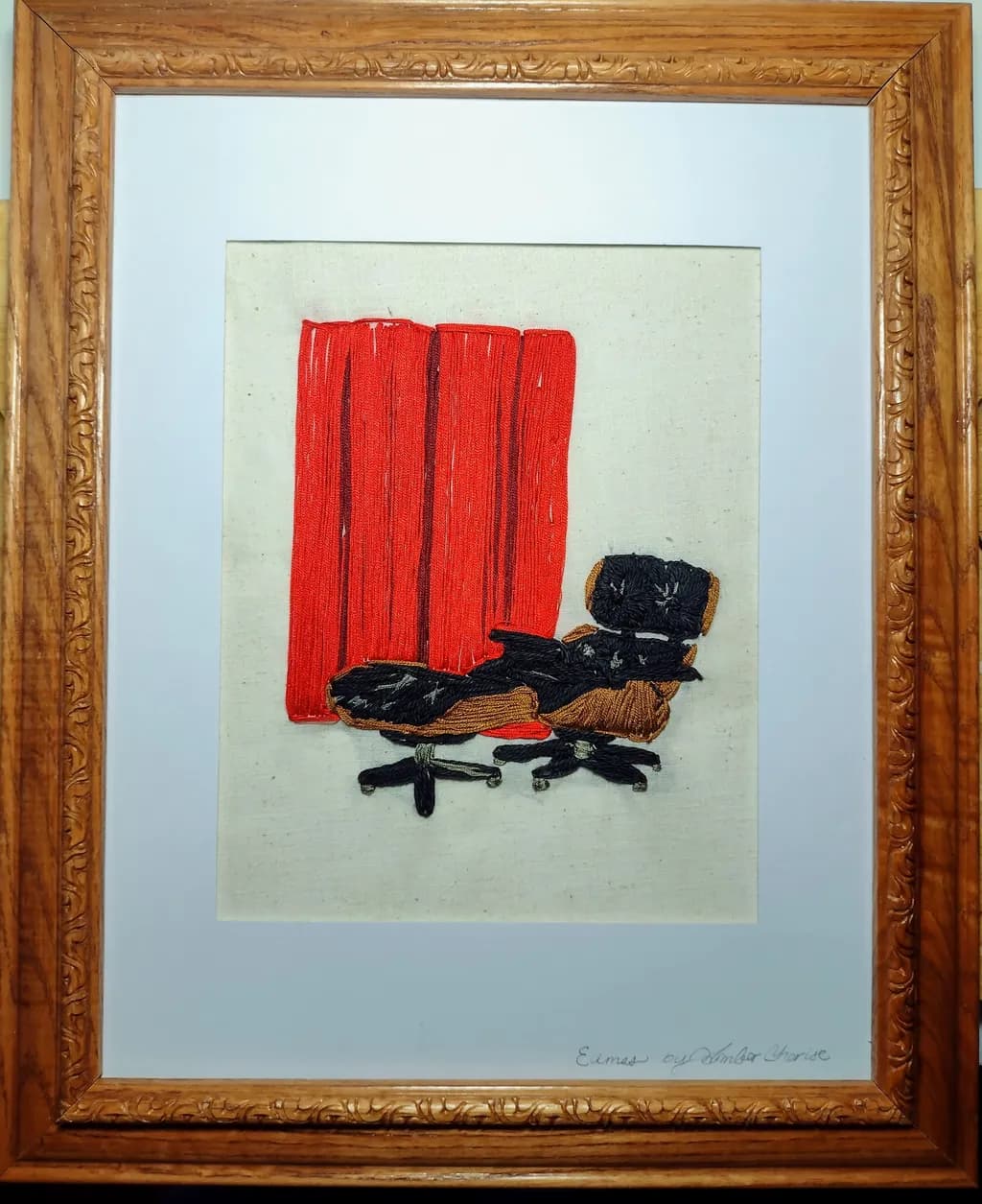 Eames Chair and Red Curtain