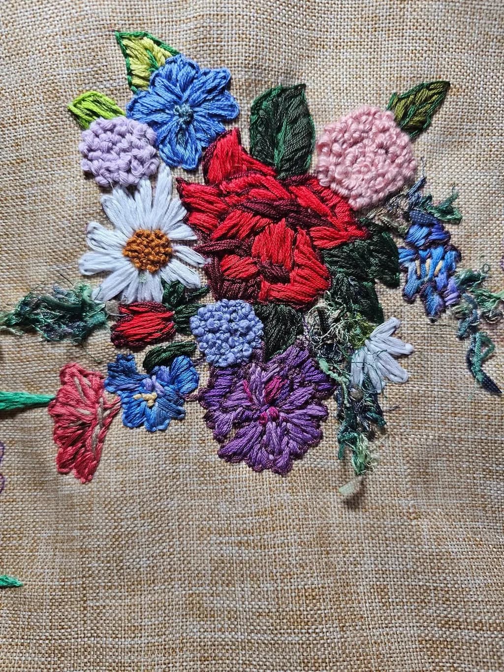 Embroidered Floral Bouquet