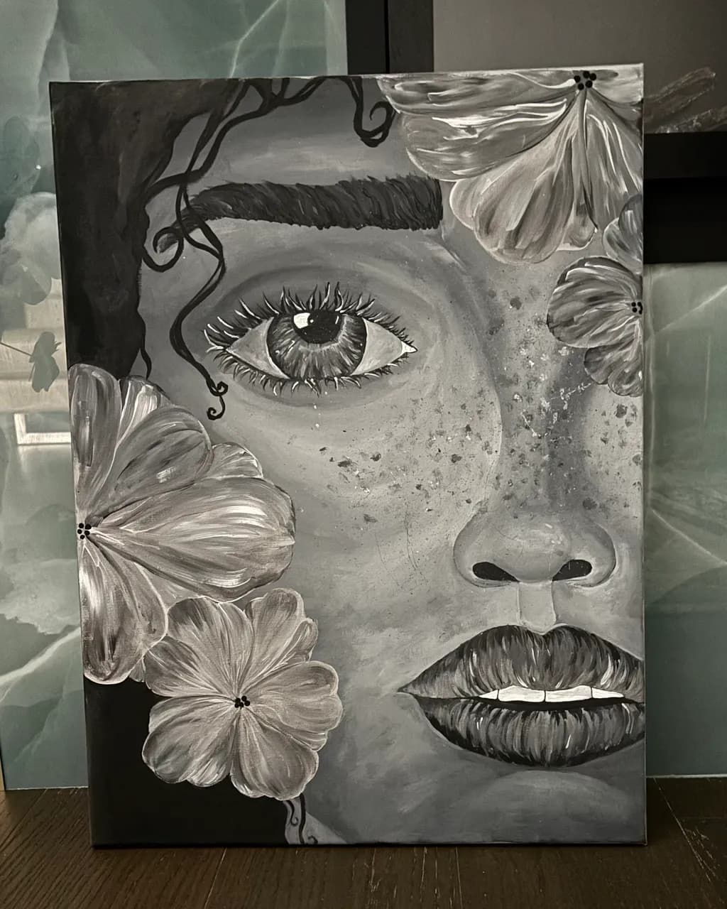 Floral Face Close-Up