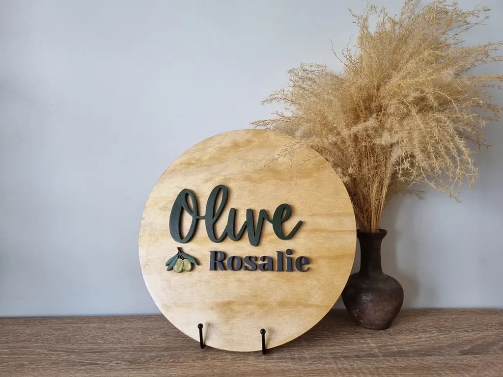 Olive Wood Sign