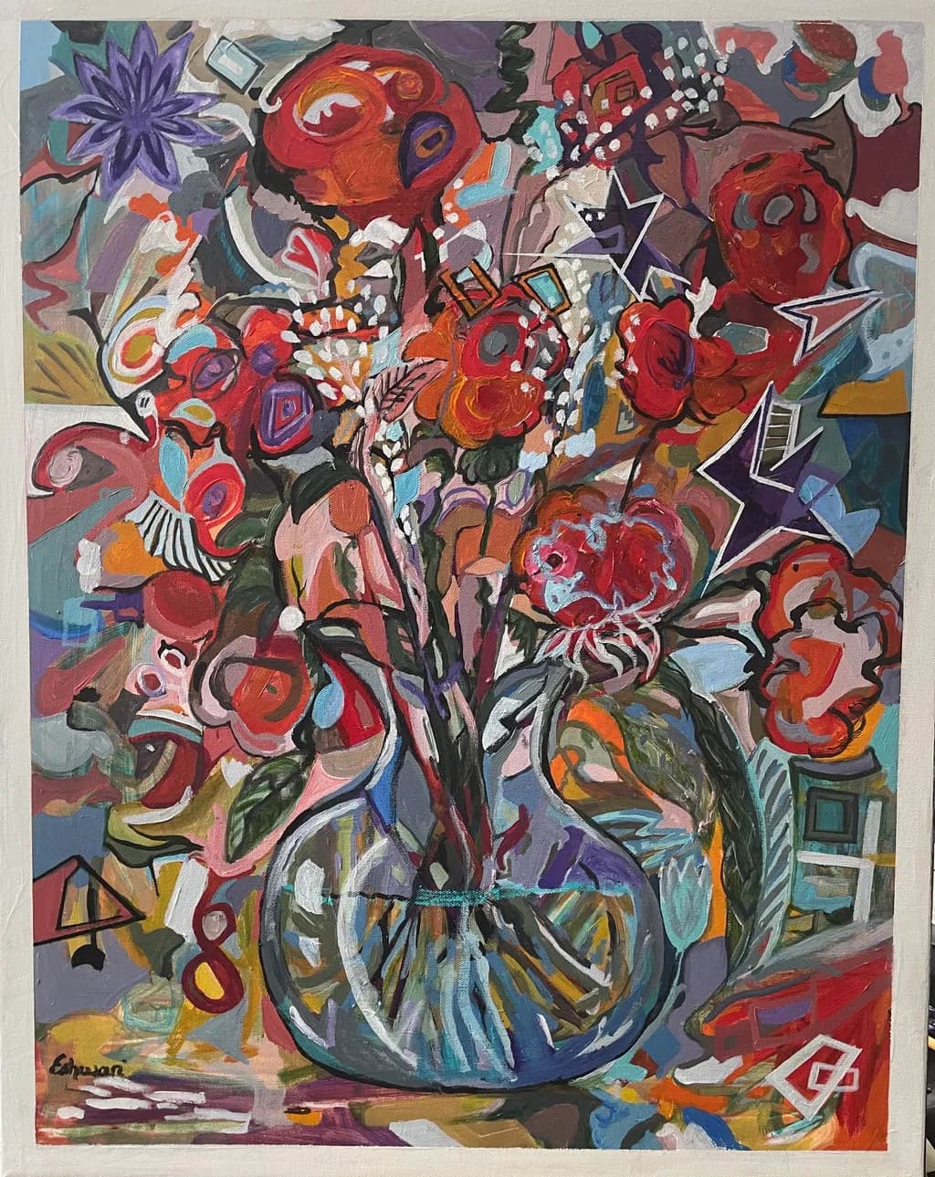 Abstract Floral Vase
