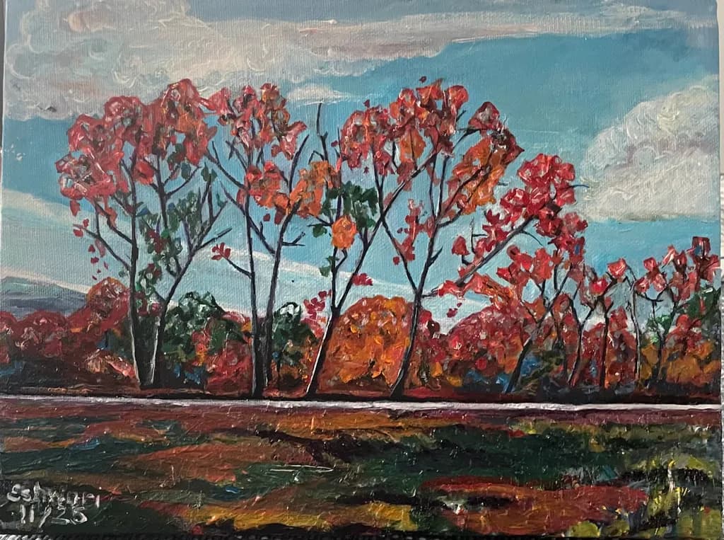 Autumn Trees and Sky
