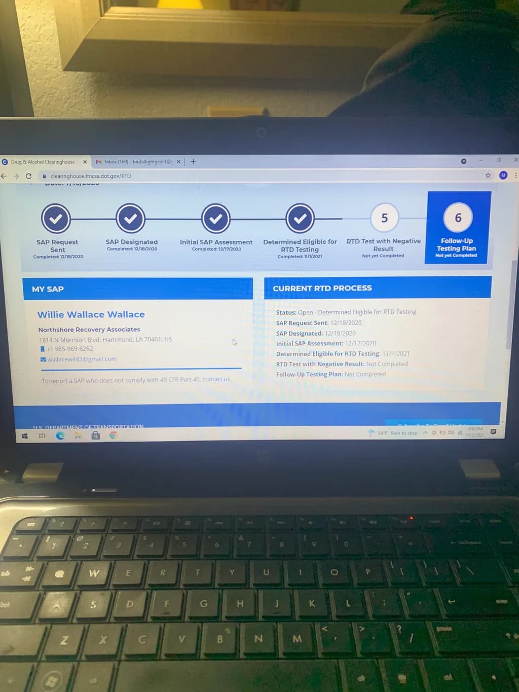 SAP Testing Progress