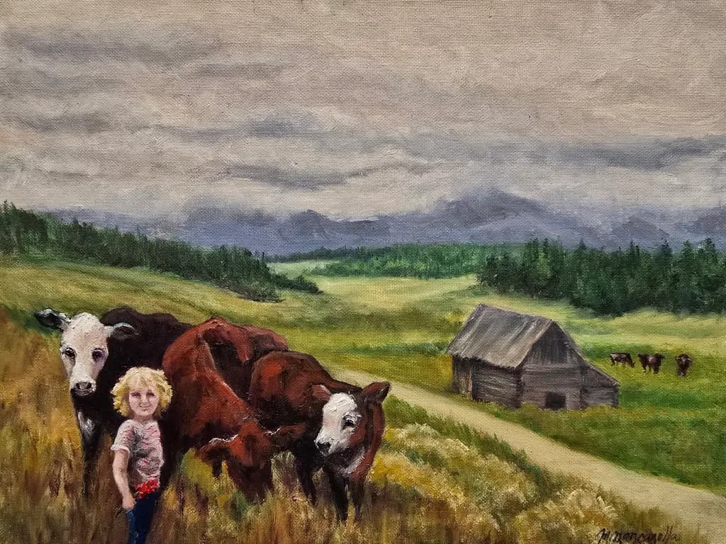 Child Among Cows