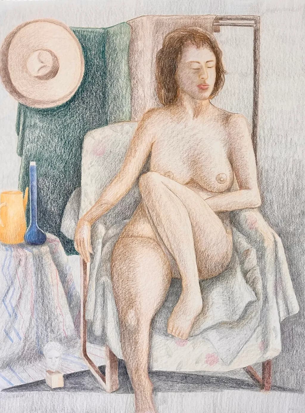 Seated Nude with Hat and Vessels