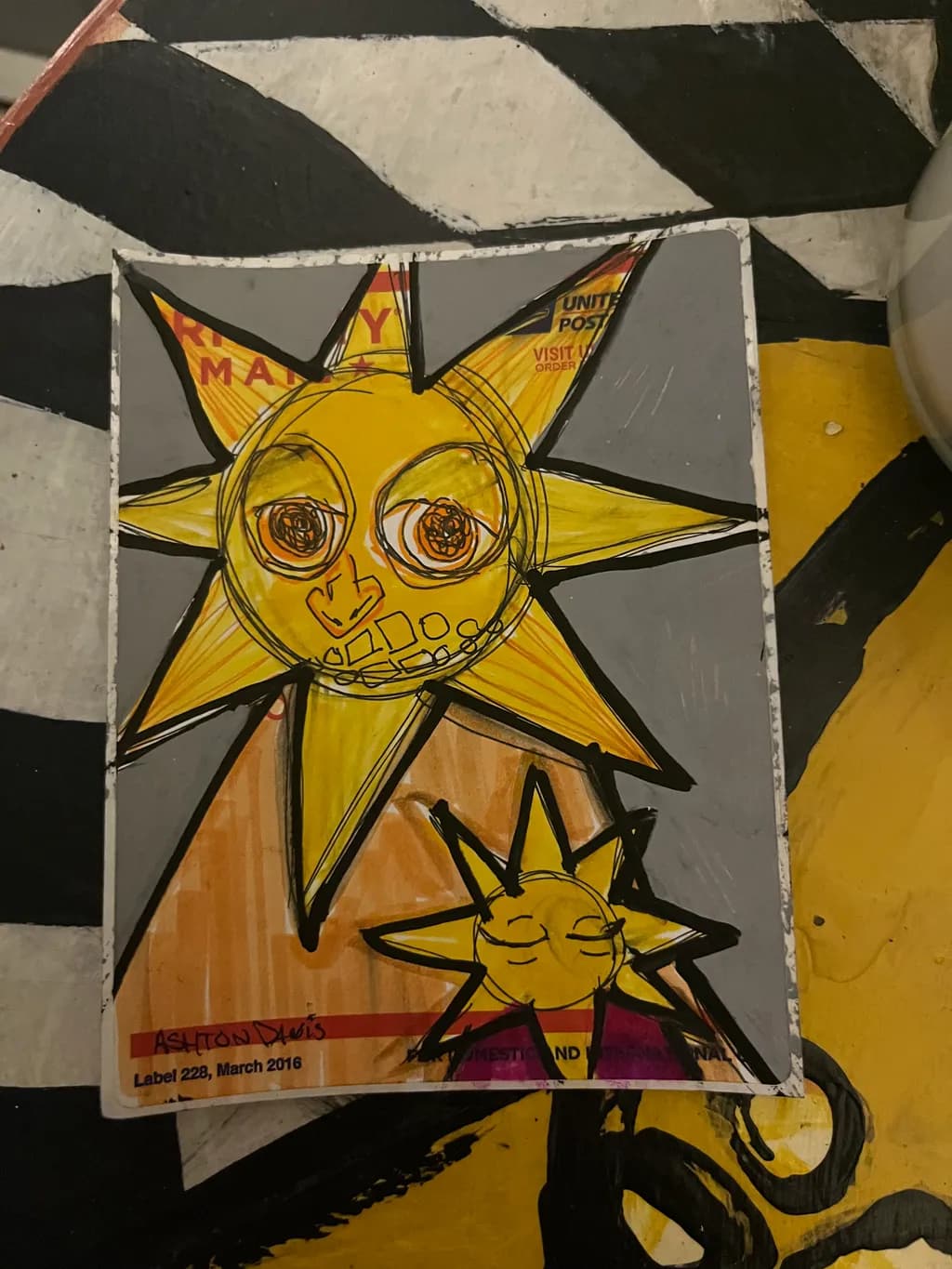 Abstract Sun Faces
