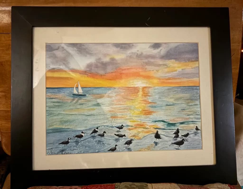 Sunset Sea Birds