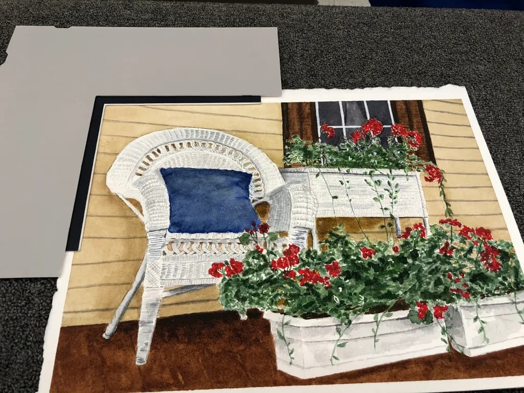 Wicker Chair with Geraniums