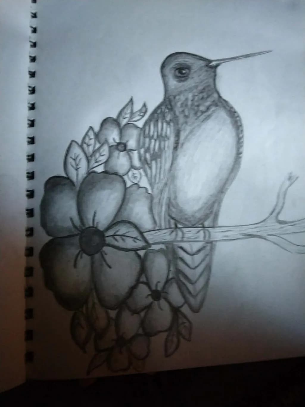 Hummingbird with Flowers