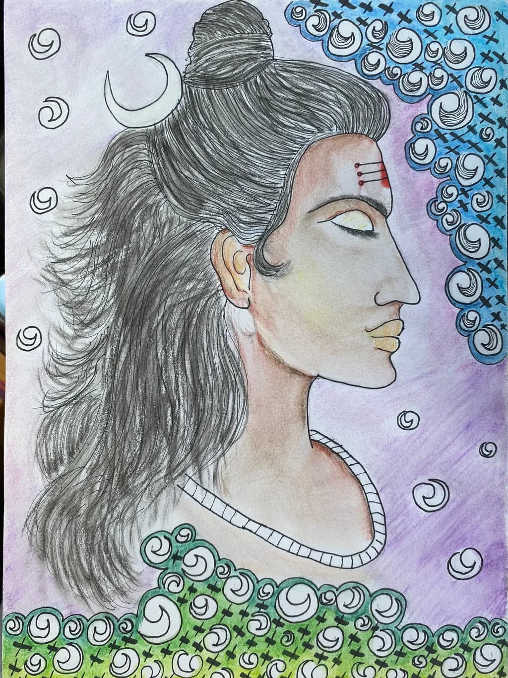 Profile with Crescent Moon