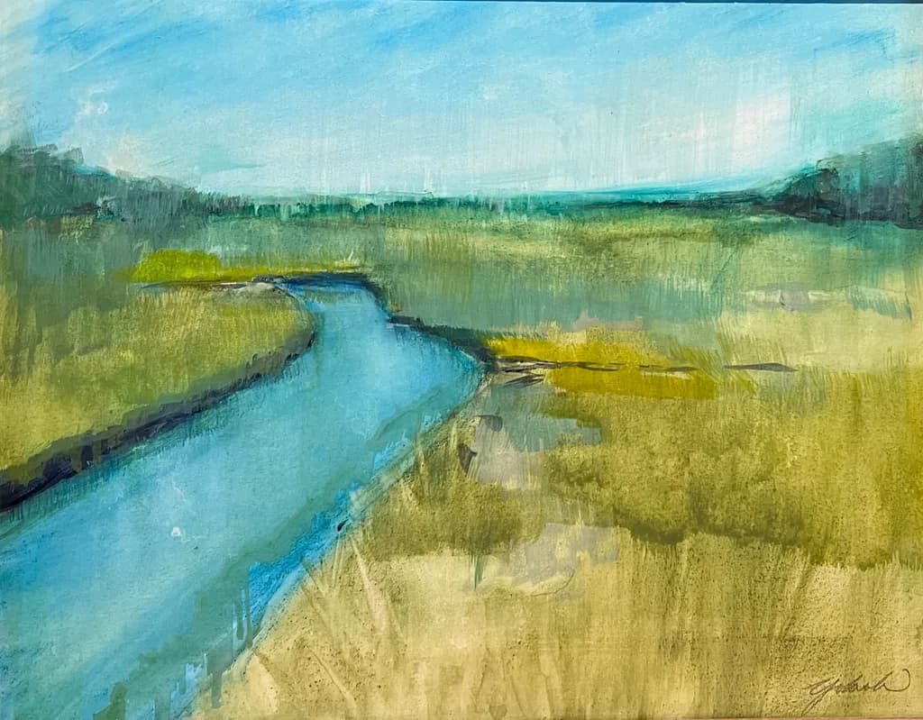 River Through Meadow