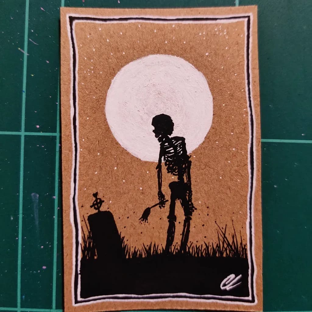 Skeleton Moonlight Graveyard