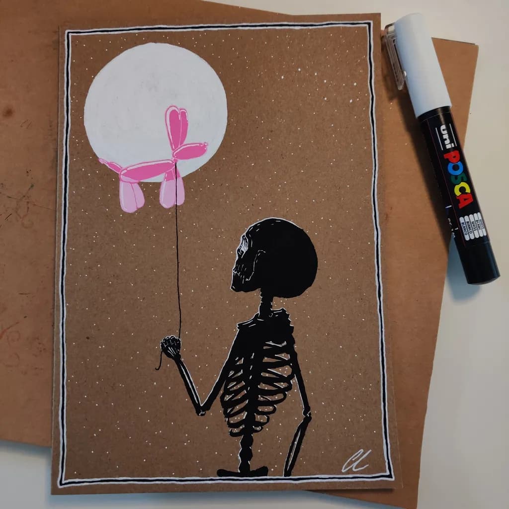 Skeleton Balloon Contrast