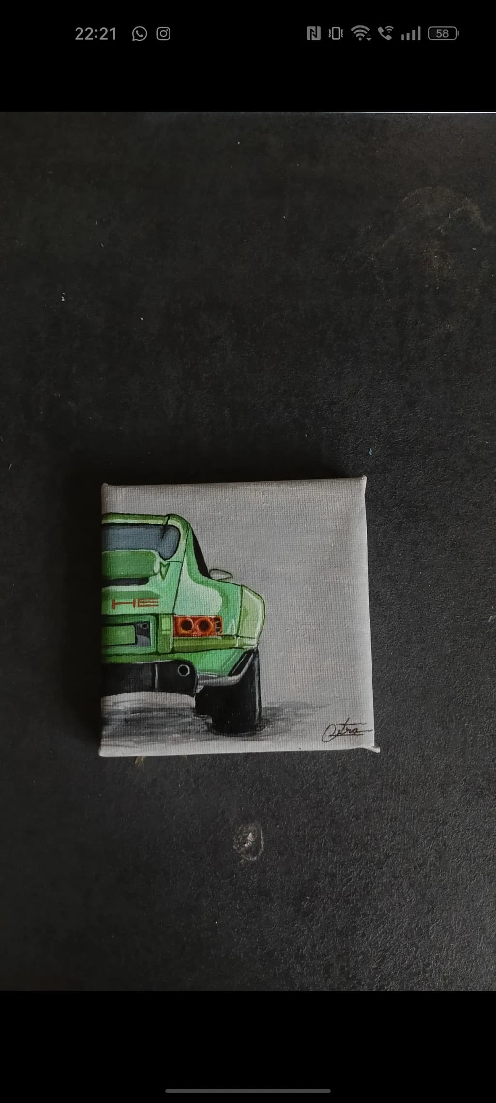 Green Car Rearview