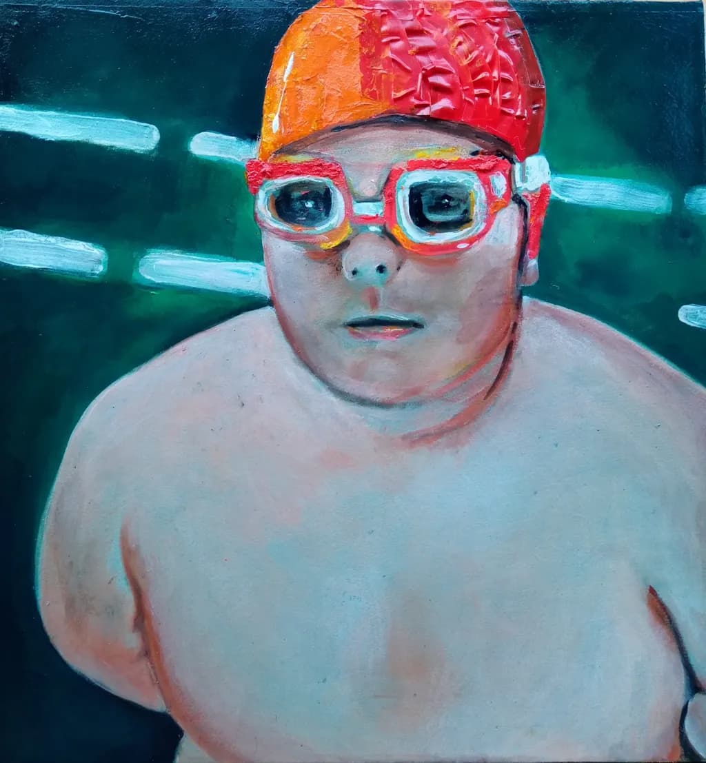Swimmer in Orange Cap