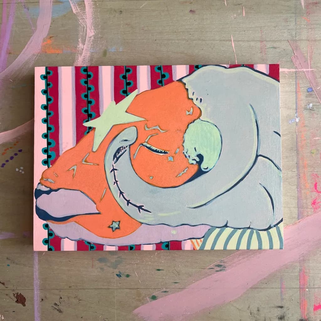 Starry Elephant Embrace