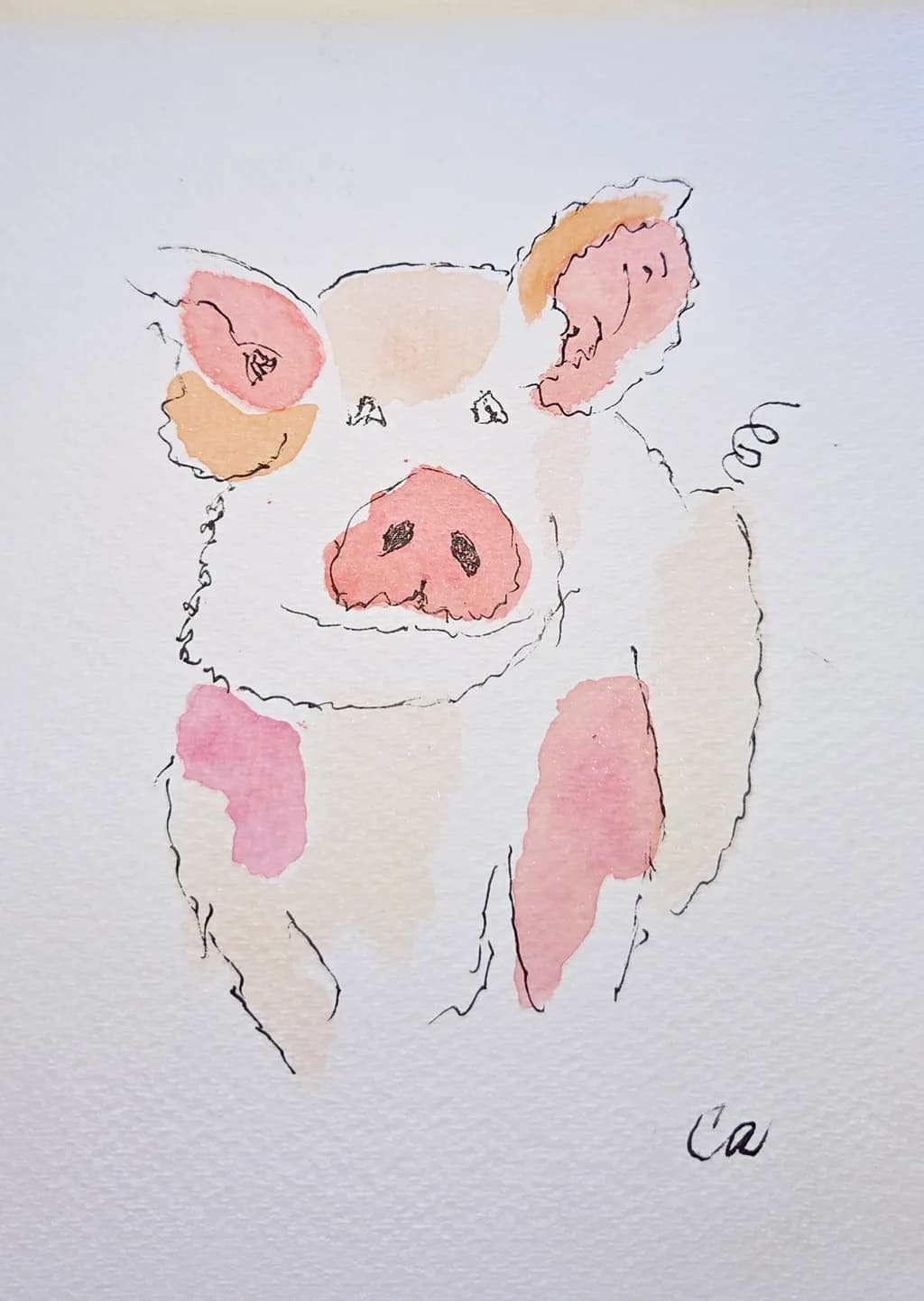 Watercolor Pig