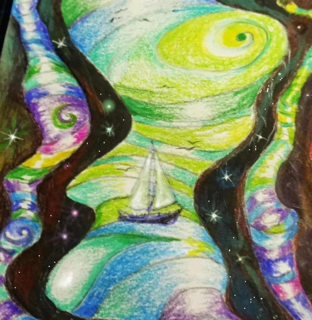 Sailboat Seascape Fragment