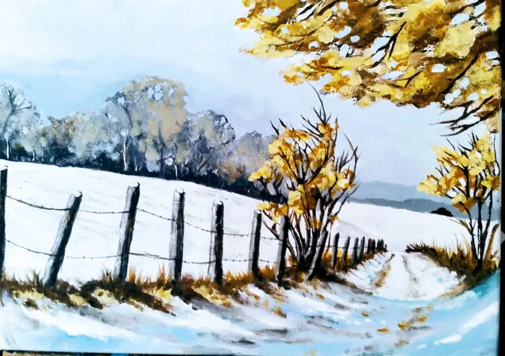 Snowy Fence Path