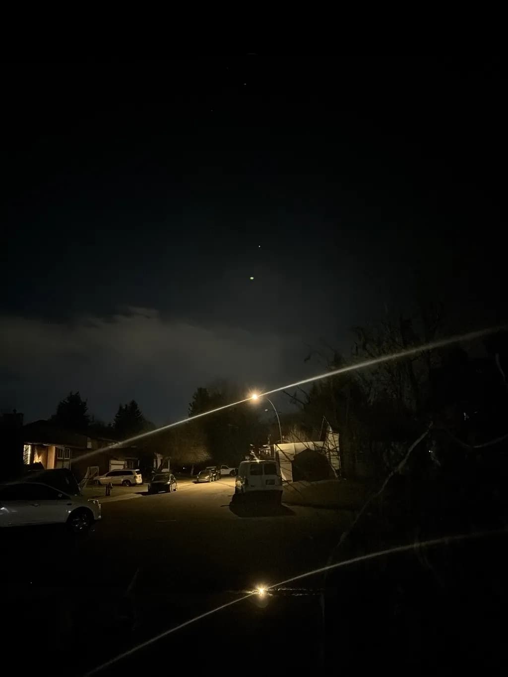 Night Streetlight Reflection